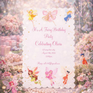 FAIRY BIRTHDAY PARTEI FÜR MÄDCHEN EINLADUNG