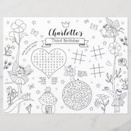 Fairy Birthday Party Coloring Tischset