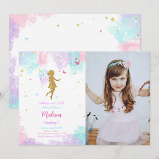 Fairy Birthday Party Einladung mit Foto