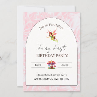 Fairy Birthday Party - Vertikale Einladung