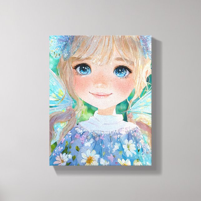 Fairy Blue Farben Kunstdekoration Leinwanddruck (Vorderseite)