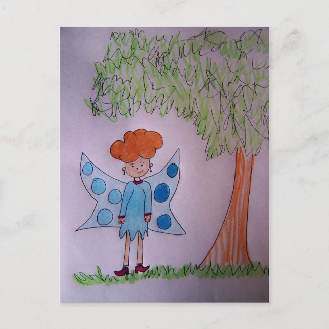 Fairy Blue Postcard Postkarte (Vorderseite)