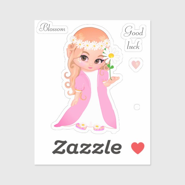 Fairy & Blume Aufkleber (Blatt)