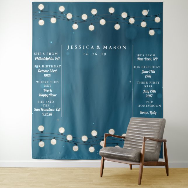 Fairy Bokeh String Lights Garland Wedding Backdrop Wandteppich (Beispiel)