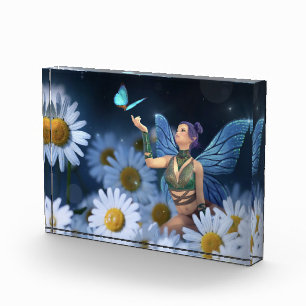 Fairy Butterfly and Daisies Fotoblock