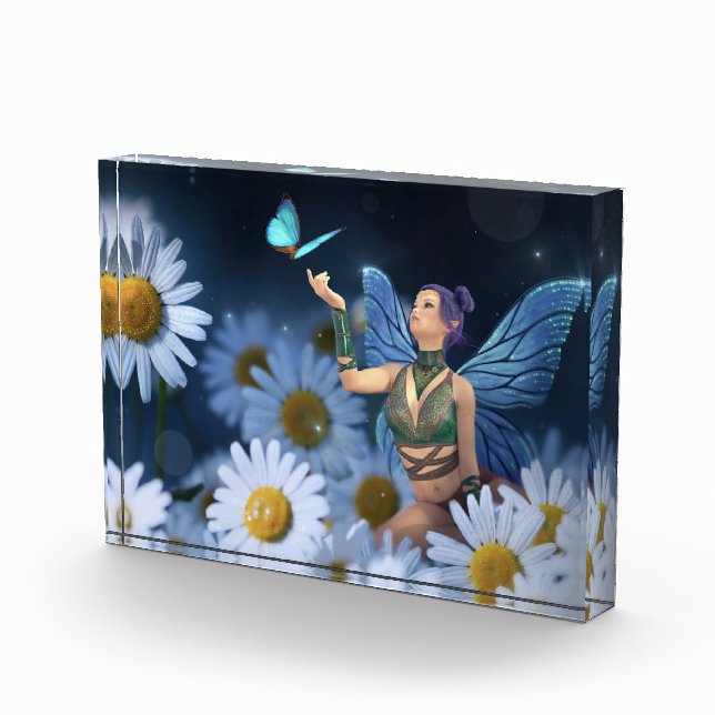 Fairy Butterfly and Daisies Fotoblock (Rechts)