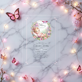 Fairy Butterfly Garden Flutter Liebe Baby Dusche Acryleinladungen