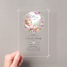 Fairy Butterfly Garden Flutter Liebe Baby Dusche Acryleinladungen