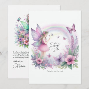 Fairy Butterfly Garden Flutter Liebe Baby Dusche Dankeskarte