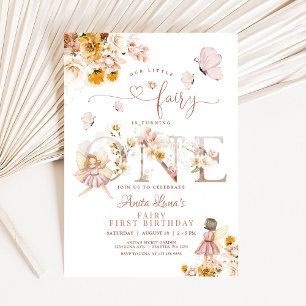 Fairy Butterfly Magische Wildblume 1. Geburtstag Einladung