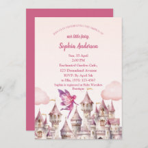 Fairy Castle Girl Baby Dusche Einladungskarte
