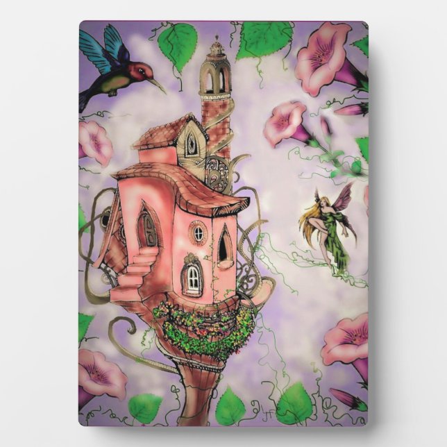 Fairy Castle mit Hummingbird Plaque Fotoplatte (Vorderseite)