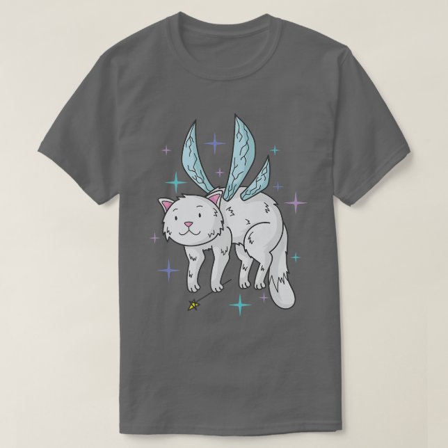 Fairy Cat mit Flügeln und Fee Eand T-Shirt (Design vorne)