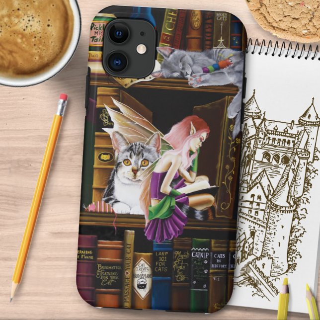 Fairy Cats Books Library Fantasy Case-Mate iPhone Hülle (Von Creator hochgeladen)