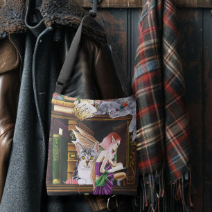 Fairy Cats Books Library Fantasy Tragetaschen Mit Langen Trägern