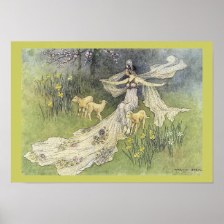 Fairy Coquette und Lambs von Warwick Goble Poster