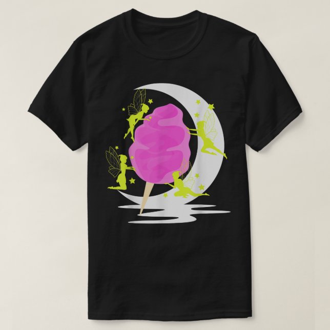 Fairy Cotton Candy Floss Night Moon T-Shirt (Design vorne)