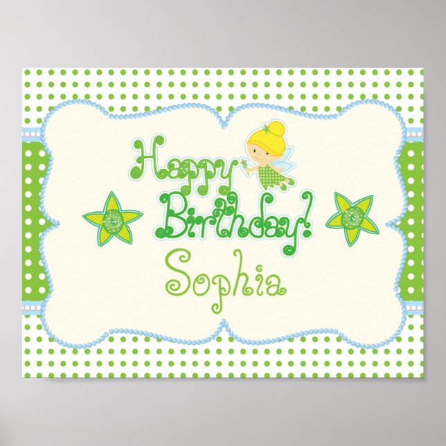 Fairy, Custom Birthday Party Poster (Vorne)