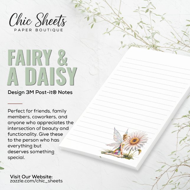 Fairy & Daisy Design Lined 3M Post-it® Notizen (Von Creator hochgeladen)