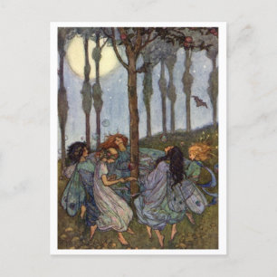 Fairy Dance Vintag Illustration Postkarte