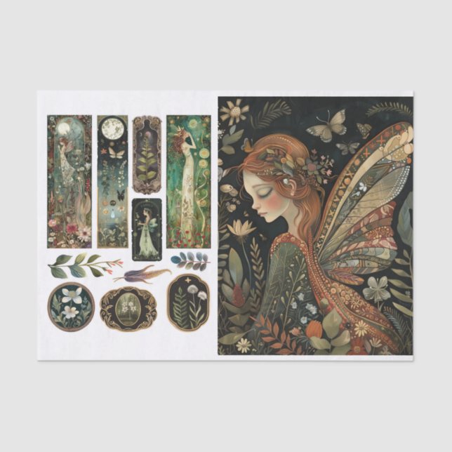 Fairy Decoupage mit Sm. Designs für Gewebepapier Seidenpapier (Vorderseite)