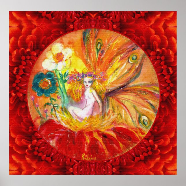 FAIRY DER BLUME, Red Yellow Fantasy Poster (Vorne)