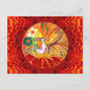 FAIRY DER BLUME Red Yellow Fantasy Postkarte