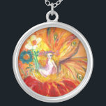 FAIRY DER BLUME VERSILBERTE KETTE<br><div class="desc">Whimsikale,  farbenfrohe und lebendige Blume Fee,  Acrylmalerei .(c) von Bulgan Lumini .</div>