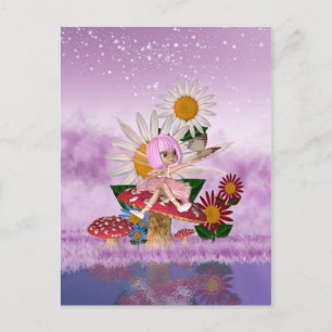Fairy Digital Art Post Card - Niedliche Postkarte