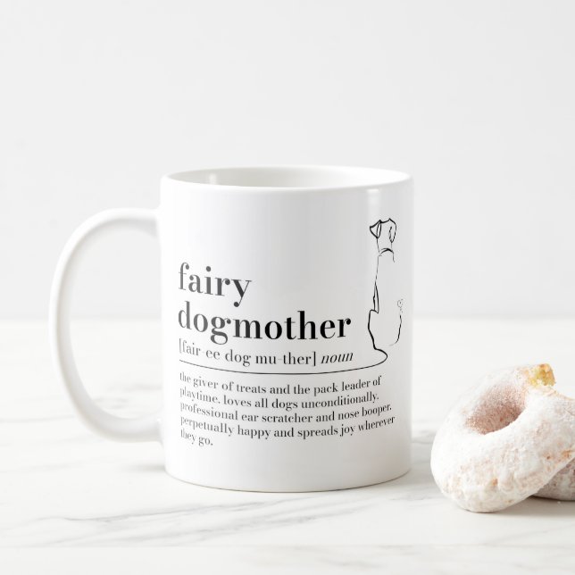 Fairy Dogmata Tasse, Dog Mum Geschenke Kaffeetasse (Mit Donut)