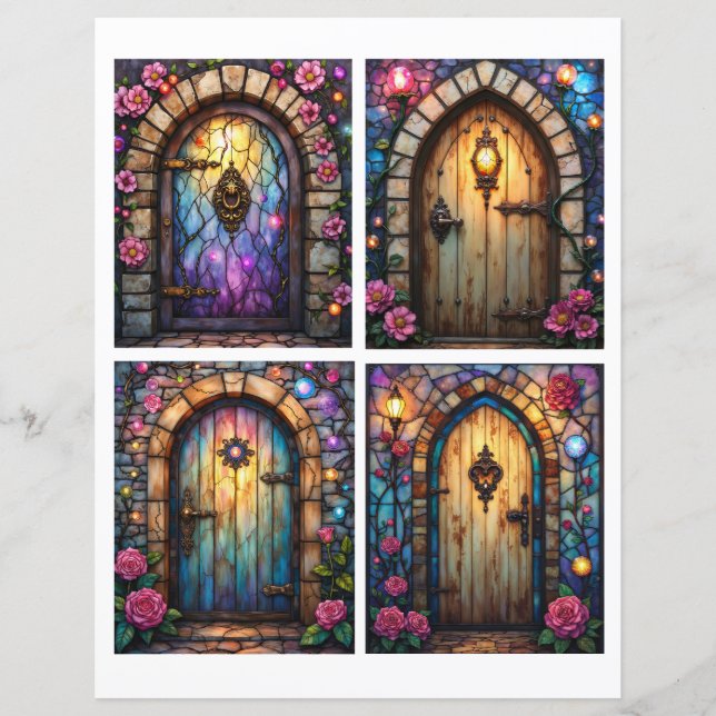 Fairy door scenes ephemera card cutouts (Vorderseite)