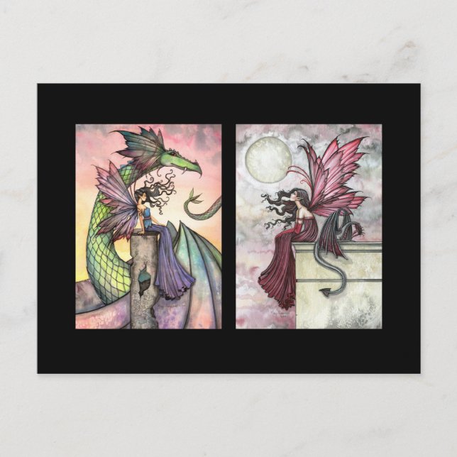 Fairy Dragon ACEO Cards von Molly Harrison Postkarte (Vorderseite)