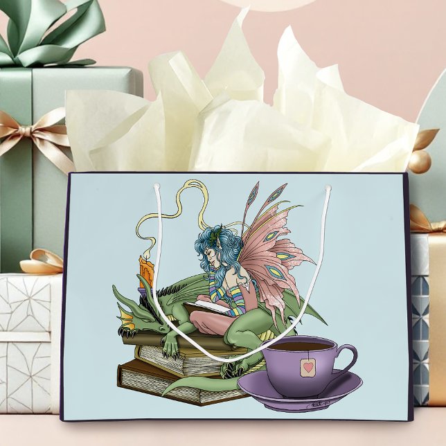 Fairy Dragon Bücher Tee Freundschaft  Große Geschenktüte (Von Creator hochgeladen)