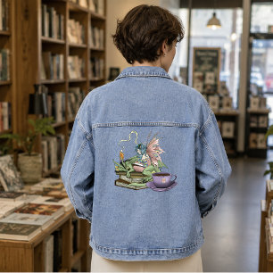 Fairy Dragon Bücher Tee Freundschaft  Jeansjacke