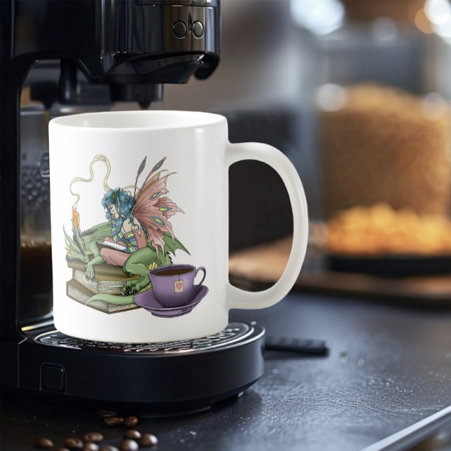 Fairy Dragon Bücher Tee Freundschaft  Kaffeetasse (Von Creator hochgeladen)