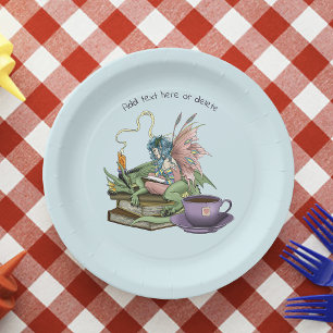 Fairy Dragon Bücher Tee Freundschaft Pappteller