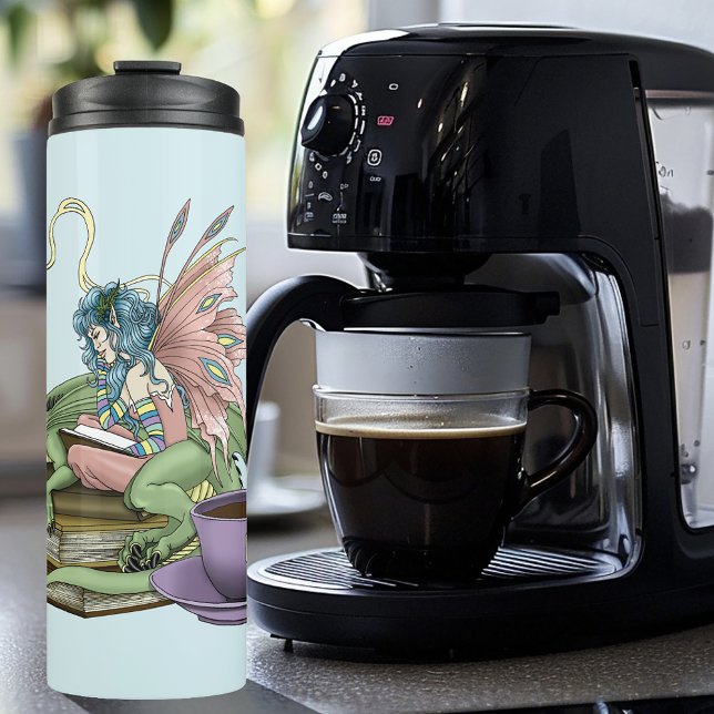 Fairy Dragon liest Tee Freundschaft  Thermosbecher (Von Creator hochgeladen)