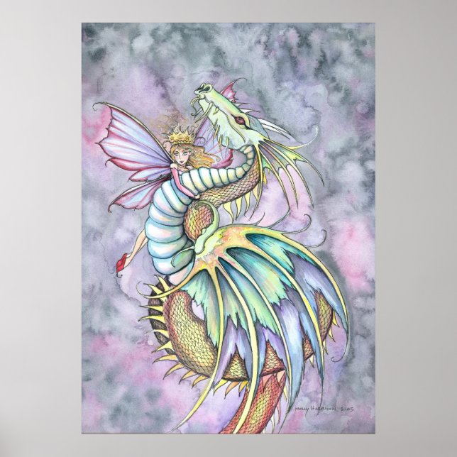 Fairy Dragon Poster Print von Molly Harrison (Vorne)