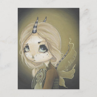 Fairy Dragon Postkarte grün