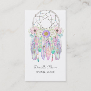 Fairy Dream Catcher Boho Arrows Feathers Business Visitenkarte