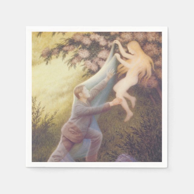 Fairy Dream (von Theodor Severin Kittelsen) Serviette (Vorderseite)