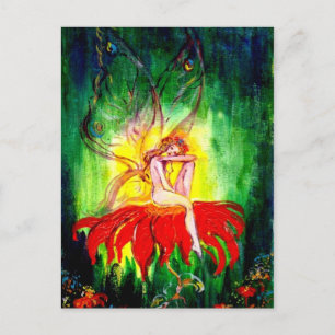 FAIRY DREAMING AUF DER BLUME POSTKARTE