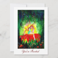 FAIRY DREAMING AUF EINER ROTEN BLUME gelb grün