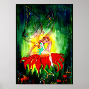 FAIRY DREAMING ON THE BLUME Fantasy Poster