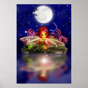 Fairy Dreams Fantasy Cartoon Fairy Print Niedlich Poster