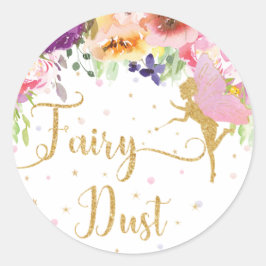 Fairy Dust Lila Floral Gefallen Vielen Dank Runder Aufkleber