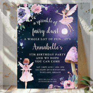 Fairy Dust Magical Enchanted Geburtstagsparty Einladung