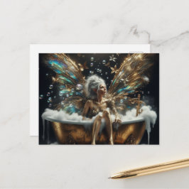 Fairy Elder Woman im Bubblebad Postkarte
