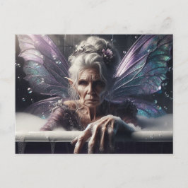 Fairy Elder Woman im Bubblebad Postkarte