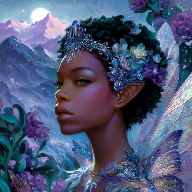 Fairy Elf Black Fantasy Art African American Poster (Von Creator hochgeladen)